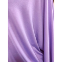 Liliowa bluzka z rękawem 3/4 kimono - lejący drapowany dekolt